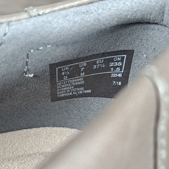 Clarks Juliet Rose Leather Grey Dove Slip On Loafer Women's Sz 7 M Soft Cushion - Picture 9 of 9